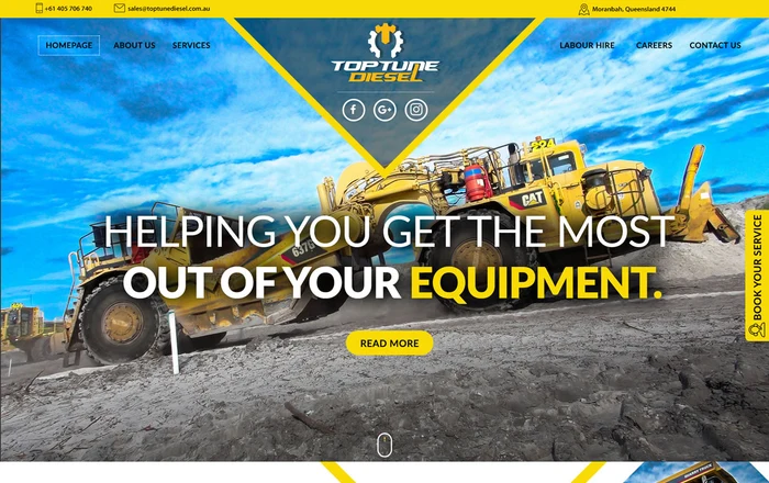 TopTune Diesel homepage design