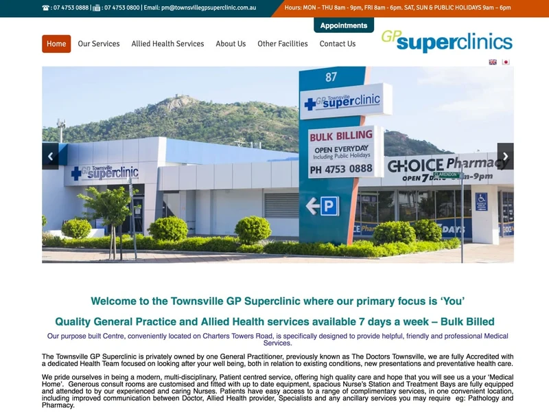 Townsville GP Superclinic homepage design