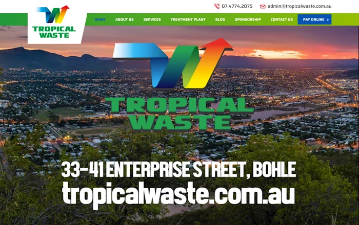 Tropical Waste homepage design