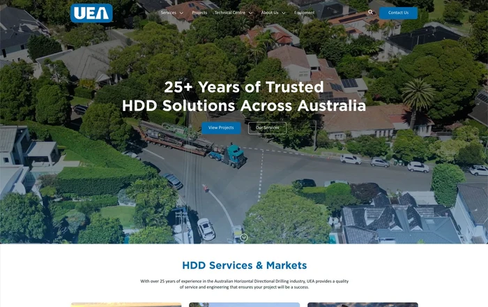UEA Pty Ltd homepage design