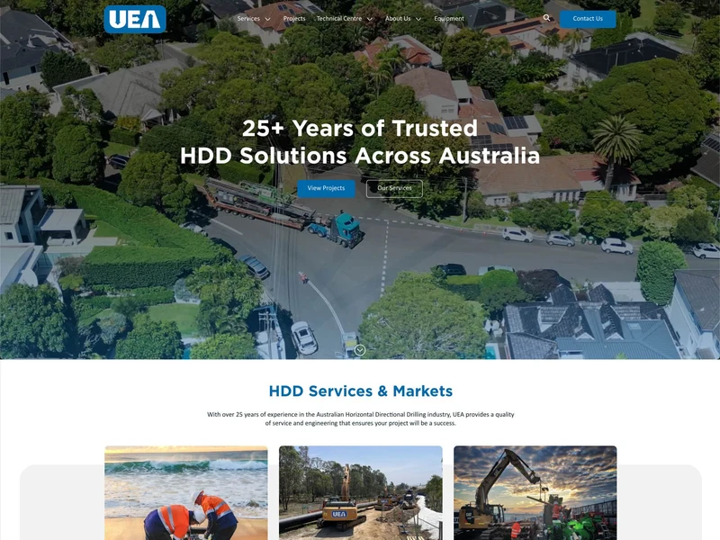 UEA Pty Ltd homepage design