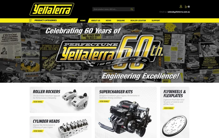 YellaTerra homepage design
