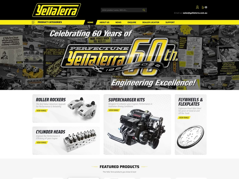 YellaTerra homepage design