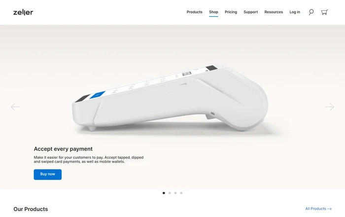 Zeller homepage design